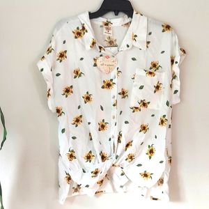 Sunflower print blouse